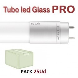 Tubo LED T8 1500mm Cristal PRO 25W, conexión 1 lado, Caja de 25 ud x 7,04€/ud