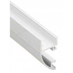 Perfil Aluminio Superficie pared Cornisa Blanco PRO 18x36mm. para tiras LED, barra de 3 Metros