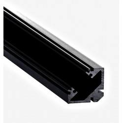 Perfil Angulo aluminio anodizado Negro 19x19mm para tiras LED, barra 2 Metros