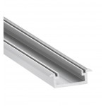 Perfil empotrar aluminio anodizado 21x8mm para tiras LED, barra 2 Metros