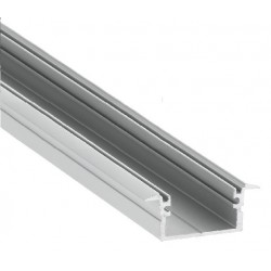 Perfil empotrar aluminio anodizado 28x12mm para tiras LED, barra 2 Metros
