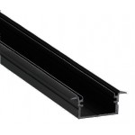 Perfil empotrar aluminio anodizado Negro 28x12mm para tiras LED, barra 2 Metros
