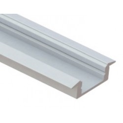 Perfil Aluminio Empotrar LINE Blanco 24x7mm. para tiras LED, barra 2 Metros