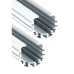 Perfil Redondo aluminio lacado Blanco 39mm para tiras LED, 6mts (2 tramos de 3 Metros)