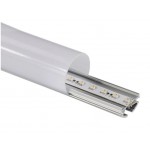 Perfil Aluminio anodizado con difusor Redondo ECO2 30mm., barra 2 Metros -completo-