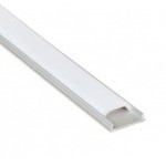 Perfil Aluminio Anodizado Superficie Flexible 18x6mm. para tiras LED, barra de 2 Metros -completo-