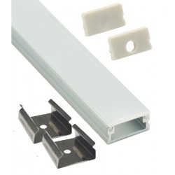 Perfil Superficie aluminio anodizado ECO 16x9mm para tiras LED - Completo -