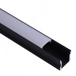 Perfil Aluminio Superficie Negro LINE 17,5x14mm. para tiras LED, barra de 3 Metros