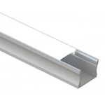 Perfil Aluminio Blanco Superficie 22,6x15,5mm. para tiras LED, barra 2 metros
