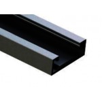 Perfil Aluminio Negro Superficie 25x7,5mm. para tiras LED, barra 3 metros