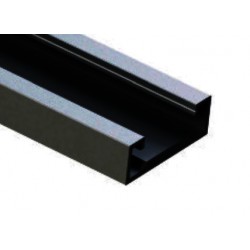 Perfil Aluminio Negro Superficie 25x7,5mm. para tiras LED, barra 2 metros