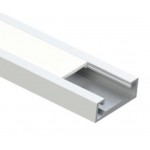Perfil Aluminio Blanco Superficie 25x7,5mm. para tiras LED, barra 3 metros