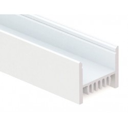 Perfil Aluminio Blanco Superficie 28,6x23,4mm. para tiras LED, barra 3 metros