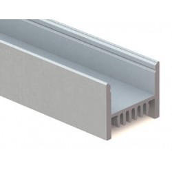 Perfil Aluminio Plata Superficie 28,6x23,4mm. para tiras LED, barra 3 metros