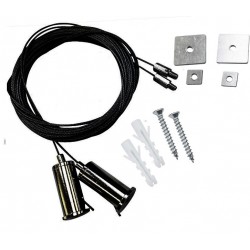 Suspensión Universal Negra con rosca y cable 4mm para perfil LED, pack 2ud
