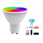 Lámpara LED GU10 SMD 4,5W 120º RGB+CCT Wifi, para Smartphone y control voz