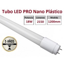 Tubo LED T8 1200mm Nano PC 18W, conexión 1 lado