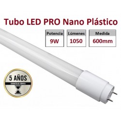 Tubo LED T8 600mm Nano PC 9W, conexión 1 lado