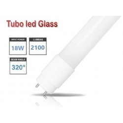 Tubo LED T8 1200mm Cristal 18W Blanco Cálido, conexión 1 lado