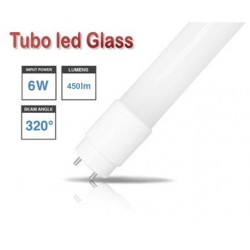 Tubo LED T8 438mm Cristal 6W Blanco Frío, conexión 1 lado