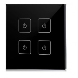 Mando Pared para controlador tira LED Monocolor RF 4 Zonas Negro