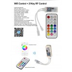 KIT Tira LED 5 mts Flexible 300 Led SMD 5050 IP20 RGB con control Wifi, alimentador y mando