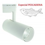 Foco Carril POLAR Monofásico Blanco LED COB 30W, especial Pesacaderías