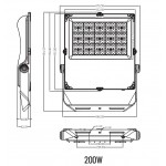 Foco LED exterior PRO 200W IP66 Asimétrico ASI2 Regulable 1-10V