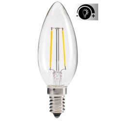Lámpara LED Vela Clara E14 4W Filamento Regulable