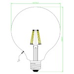 Lámpara LED Globo 125mm Clara E27 7,5W Filamento 2700ºK CRI90 Regulable