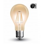 Lámpara LED Standard Gold E27 Filamento 6W 2200ºK 500lm Regulable
