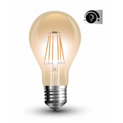 Lámpara LED Standard Gold E27 Filamento 6W 2200ºK 500lm Regulable