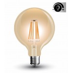 Lámpara LED Globo 125mm Gold E27 7,5W Filamento 2500ºK CRI90 Regulable