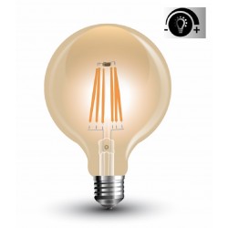 Lámpara LED Globo 95mm Glod E27 7,5W Filamento 2700ºK Regulable
