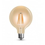 Lámpara LED Globo 95mm Gold E27 4W Filamento 1800ºK