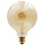 Lámpara LED Globo 95mm Gold E27 4W 2200ºk Filamento Espiral Horizontal