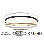 Lámpara Colgante Circular Aluminio ANELL 900mm LED 41W con cable y florón, en Blanco, Negro ó Dorado