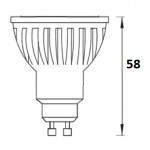 Lámpara LED GU10 COB 6W 50º