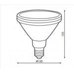 Lámpara LED PAR38 E27 15W 230V Verde IP65