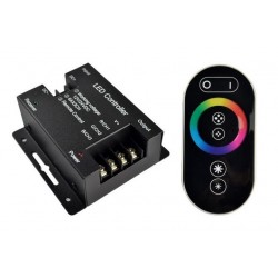 Controlador para tira LED RGB 432W 12V/24V con mando Touch Negro