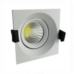 Foco Downlight LED COB Orientable Blanco Cuadrado 100x100mm 8W