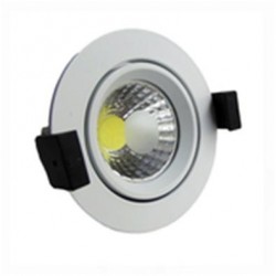 Foco Downlight LED COB Orientable Redondo Blanco Ø95mm 8w