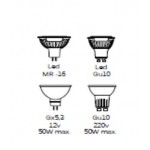 Foco fijo empotrar Plata, para Lámpara GU10/MR16, Caja 20ud a 1,80€/ud