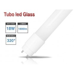 Tubo LED T8 1200mm Cristal 18W Blanco Neutro, conexión 1 lado