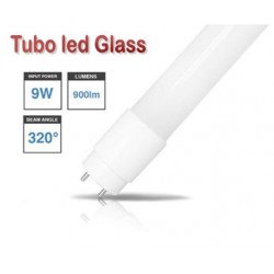 Tubo LED T8 600mm Cristal 9W Blanco Frío, conexión 1 lado