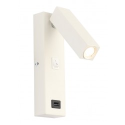 Aplique pared Blanco READER L101 3w 3000ºK con cargador USB