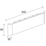 Aplique bañador pared Negro IP20 240mm 803 6w 3000ºK