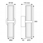 Aplique pared Cristal MOD-A 12W 3000ºK Negro