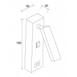 Aplique pared Niquel READER L102 3w 3000ºK con cargador USB