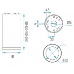 Foco LED superficie Redondo S13 φ60*240mm Blanco ó Negro para Lámpara GU10/MR16